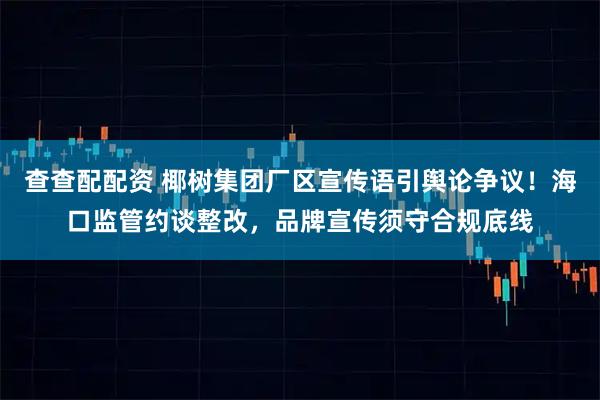 查查配配资 椰树集团厂区宣传语引舆论争议！海口监管约谈整改，品牌宣传须守合规底线