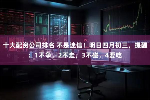 十大配资公司排名 不是迷信！明日四月初三，提醒：1不争，2不走，3不碰，4要吃